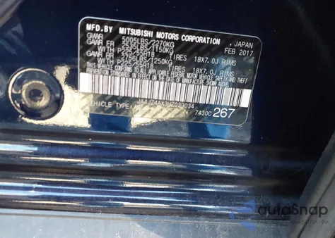 2017 Mitsubishi Outlander Gt z USA, uszkodzony, nr VIN JA4JZ4AX3HZ039034